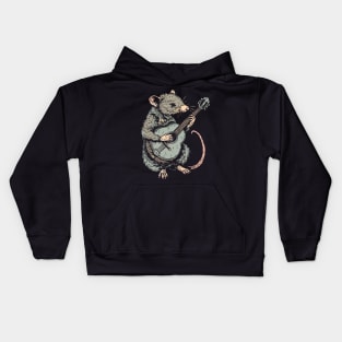 Weird Trash Kitty Guitar Possum Possum Love Animal Kids Hoodie